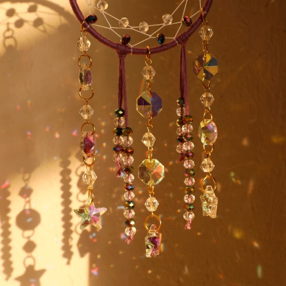 Boho Star Round Macrame Suncatcher — Considered Home Styling