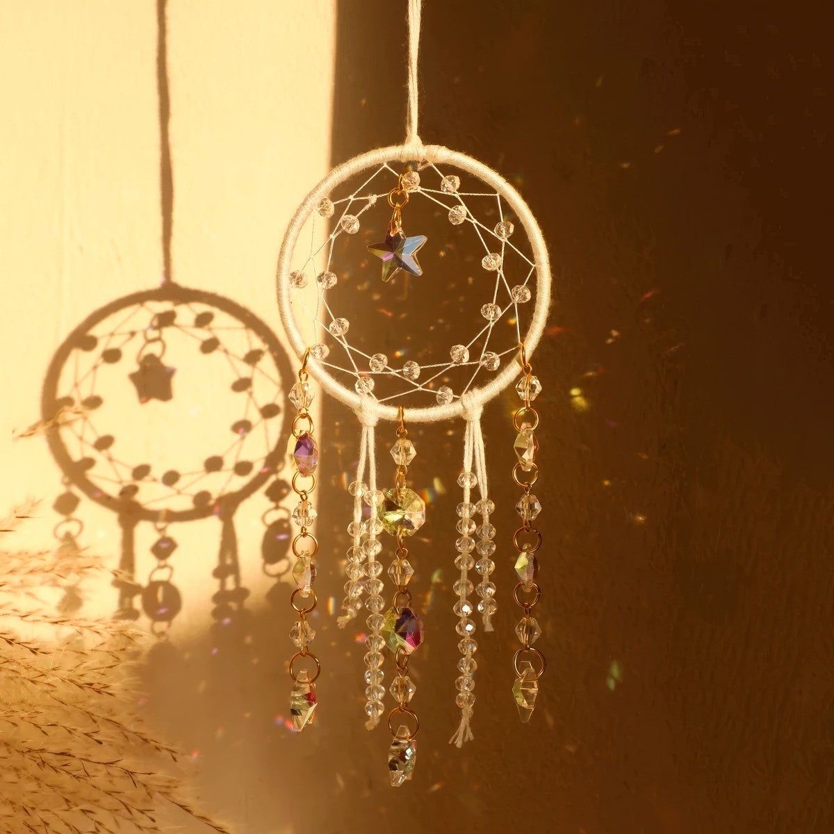 Boho Star Round Macrame Suncatcher — Considered Home Styling
