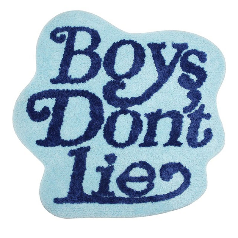 Boys Don't Lie Accent Rug — Soft Accent Rug for Bedroom Layering — Front view