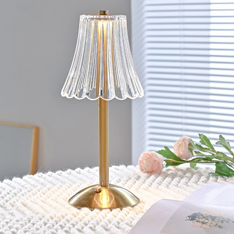 Brass Mini Table Lamp — Warm LED Mood Lighting for Bedside — Detail
