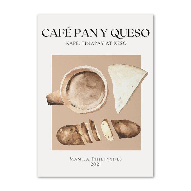 Bread and Coffee Canvas Posters — Considered Home Styling
