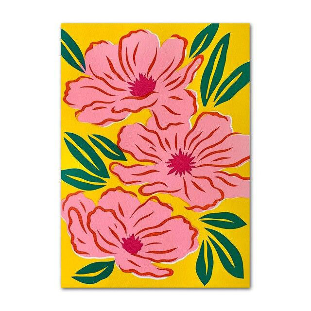 Bright Watercolor Floral Canvas Posters — Considered Home Styling — Lifestyle 3