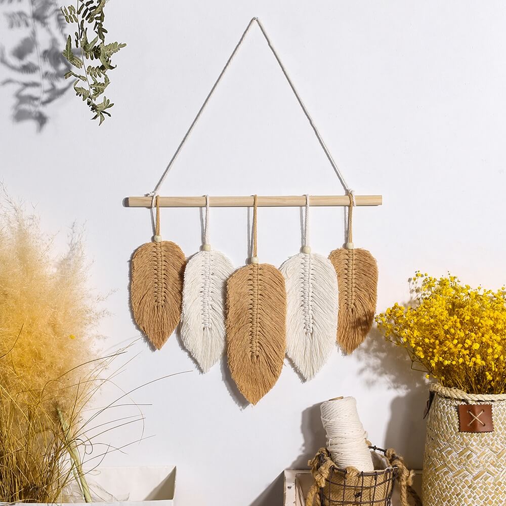 Macrame Feather Boho Wall Hanging Decor — Considered Home Styling — Lifestyle 3