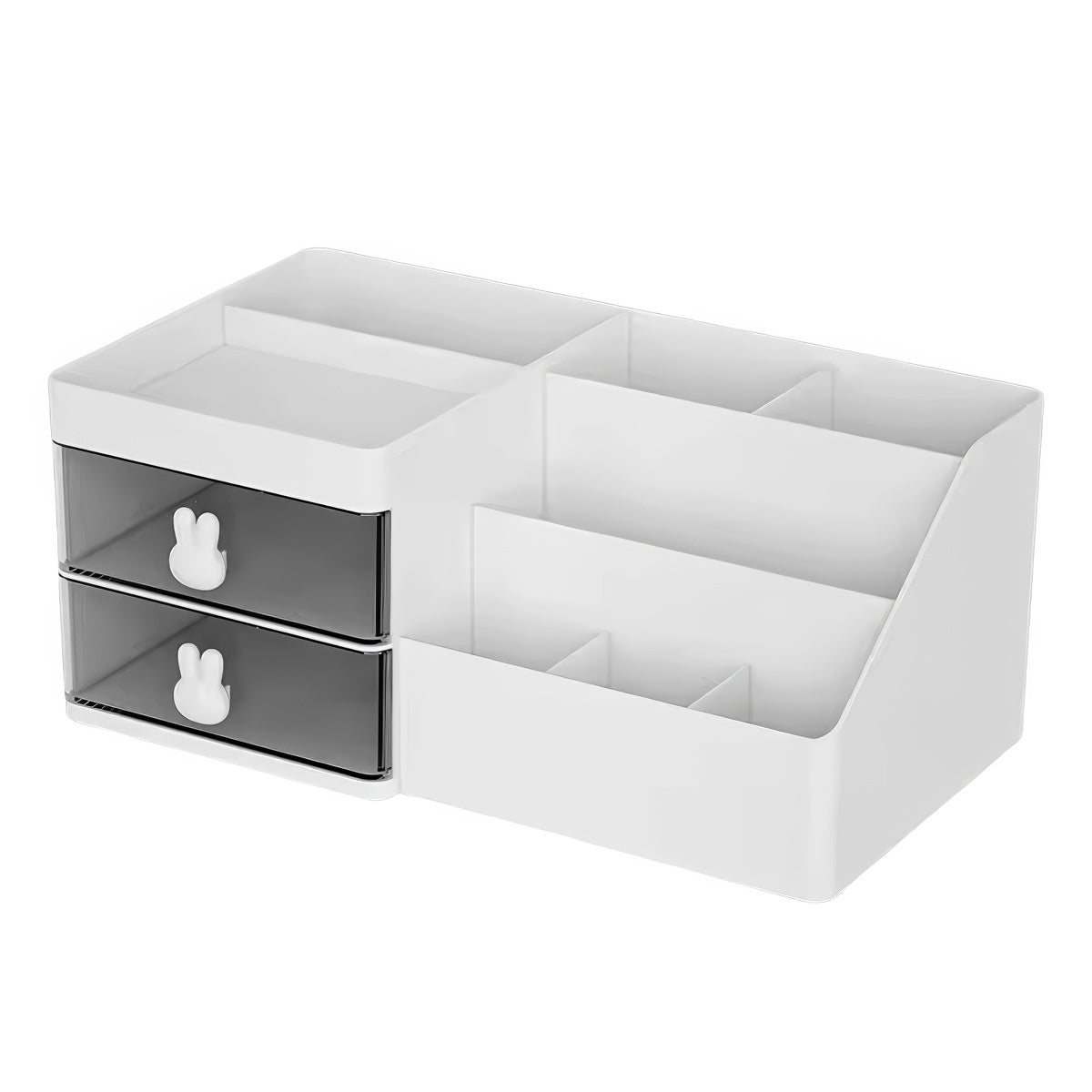 Bunny Desk Organizer with Drawers — Compact Vanity Storage for Tidy Surfaces — Front view