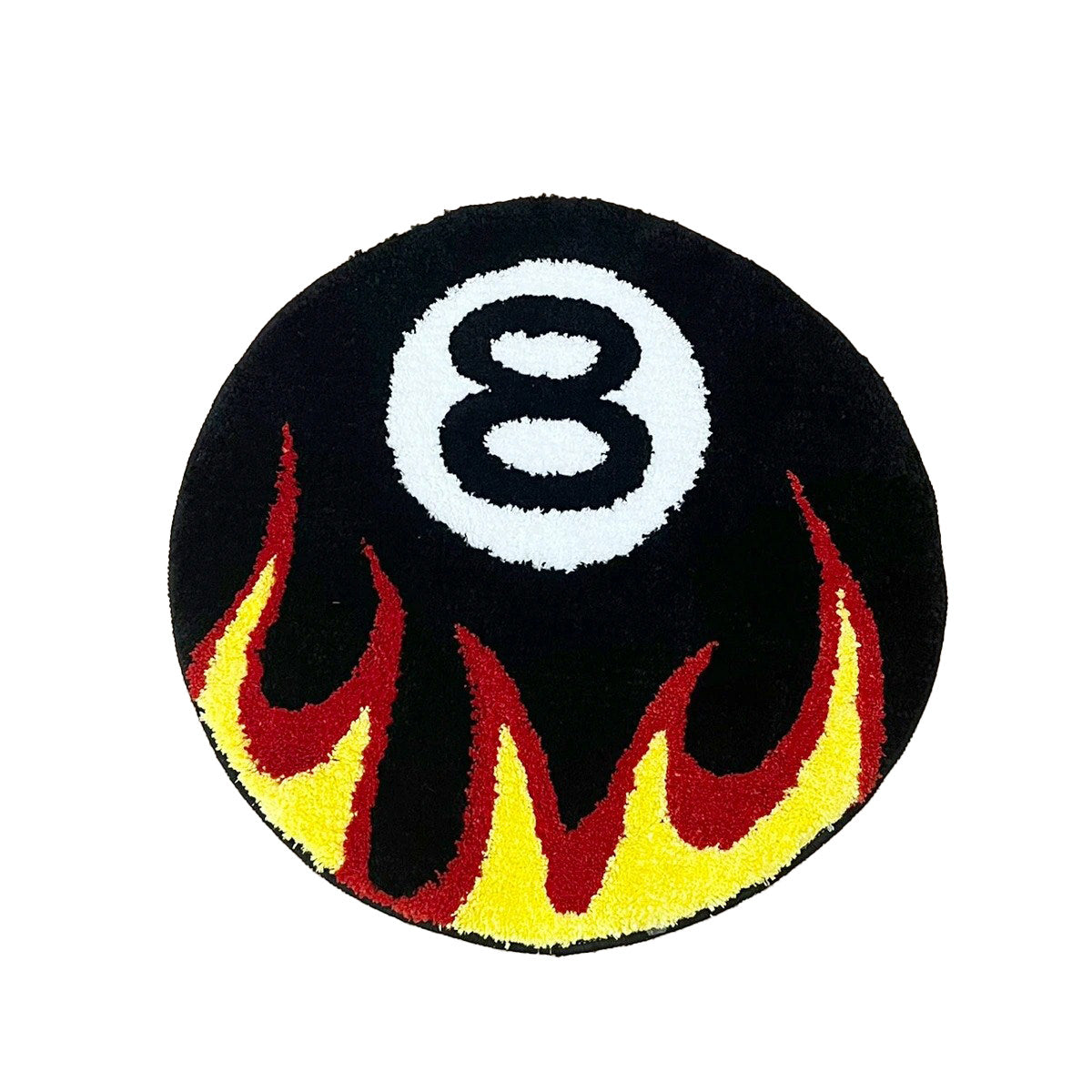 Burning 8 Ball Accent Rug — Soft Accent Rug for Bedroom Layering — Front view