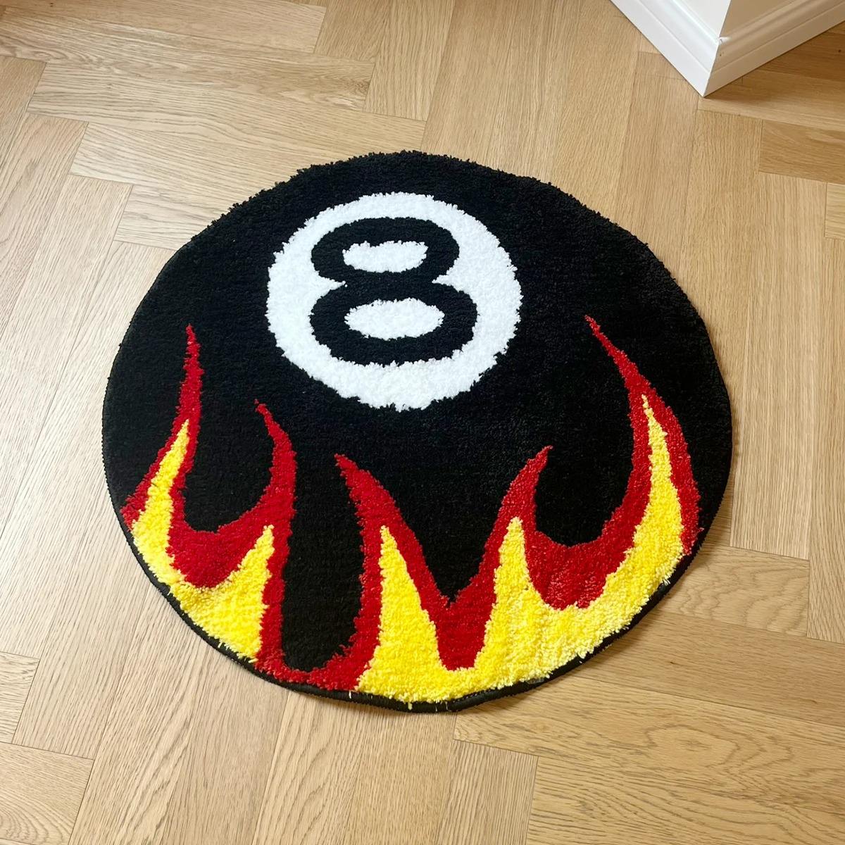 Burning 8 Ball Accent Rug — Soft Accent Rug for Bedroom Layering — Lifestyle 3