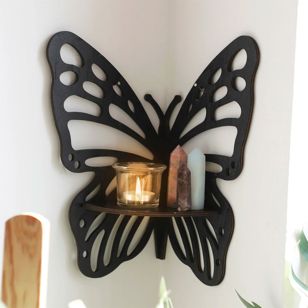 Butterfly Wings Corner Shelf — Considered Home Styling — Front view