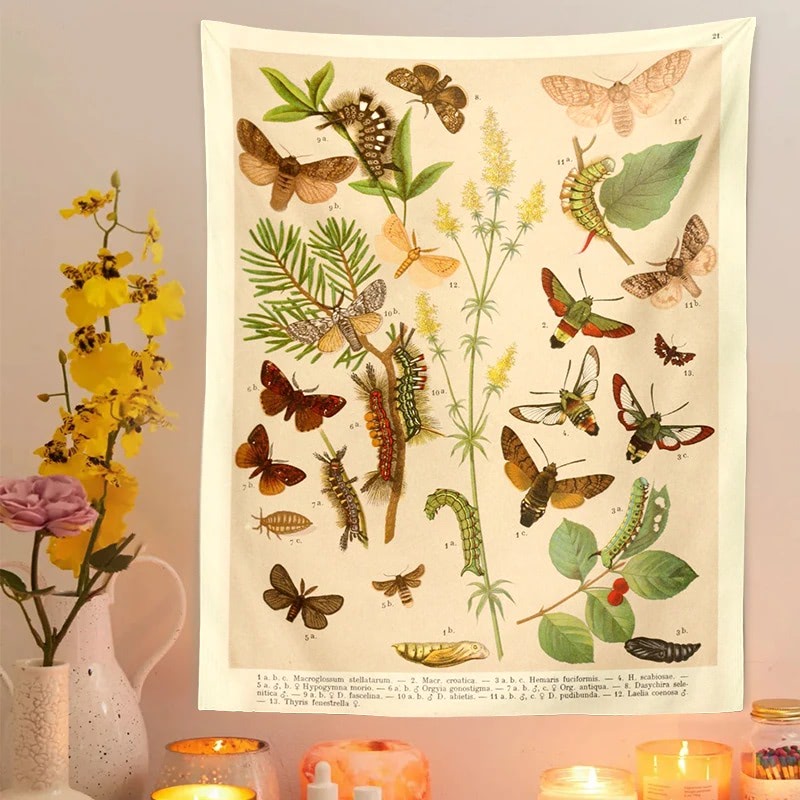 Butterflies Species Botanical Tapestry — Considered Home Styling — Lifestyle 1