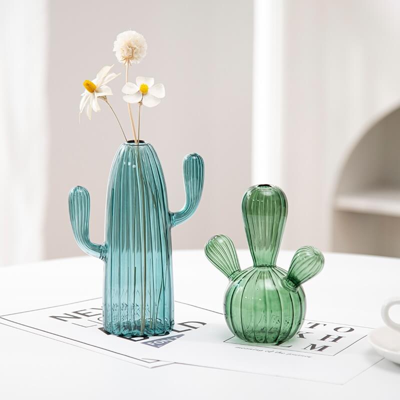 Cactus Shaped Glass Vase — Decorative Vase for Considered Styling — Lifestyle 4
