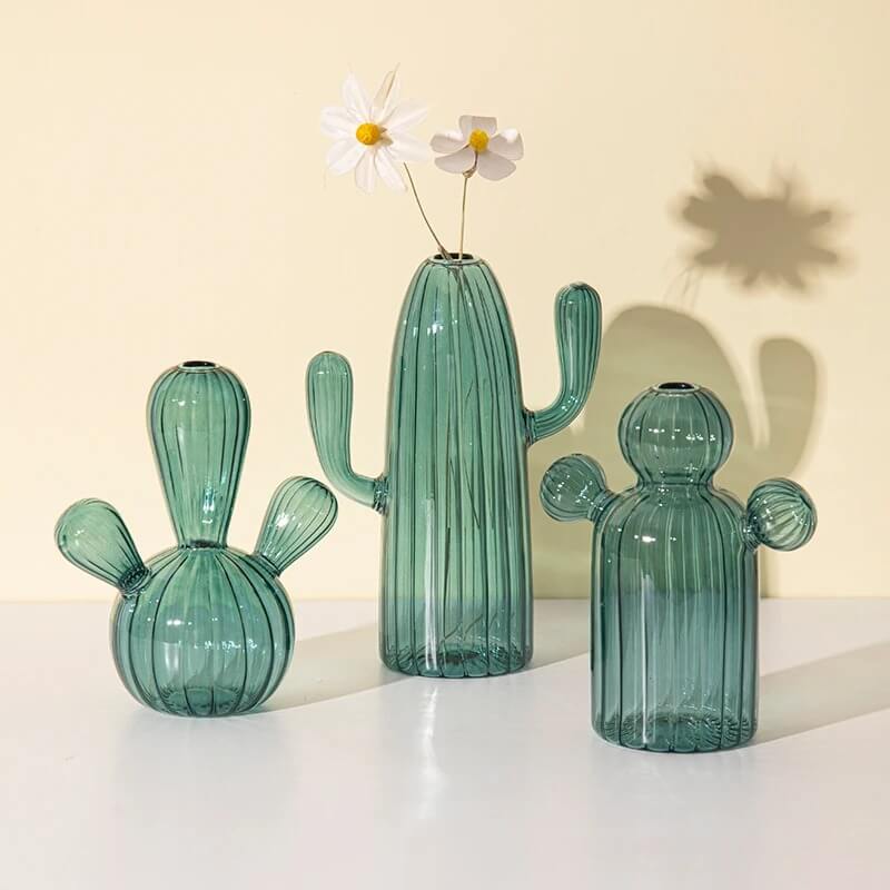 Cactus Shaped Glass Vase — Decorative Vase for Considered Styling — Lifestyle 2