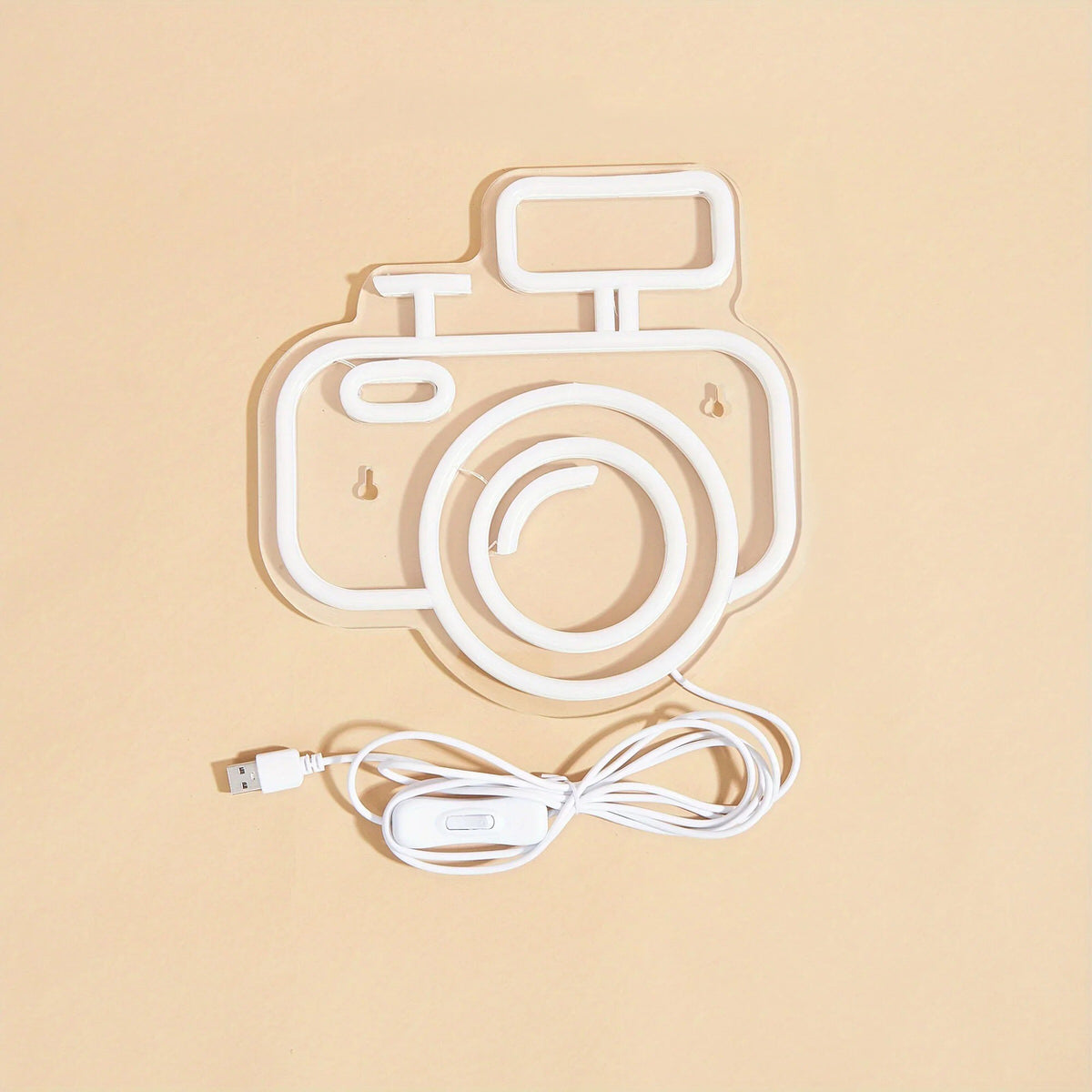 Camera LED Neon Wall Sign — Warm LED Mood Lighting for Bedside — Lifestyle 3
