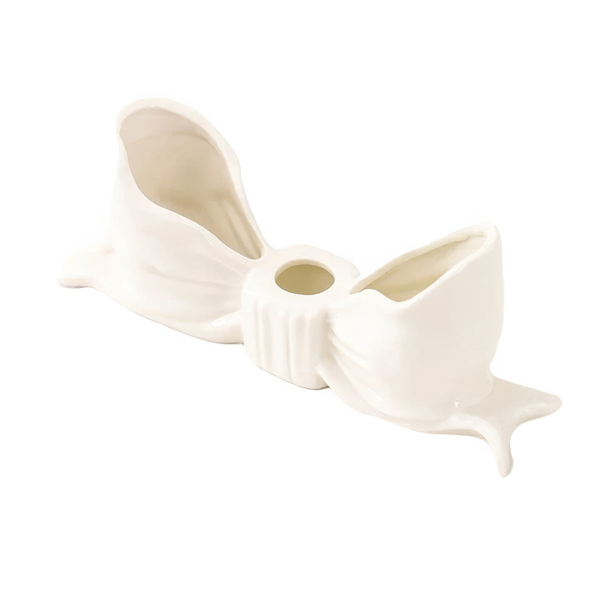 Ceramic Bow Pillar Light Holder — Sculptural Stand for Soft-Glow Lighting — Lifestyle 3