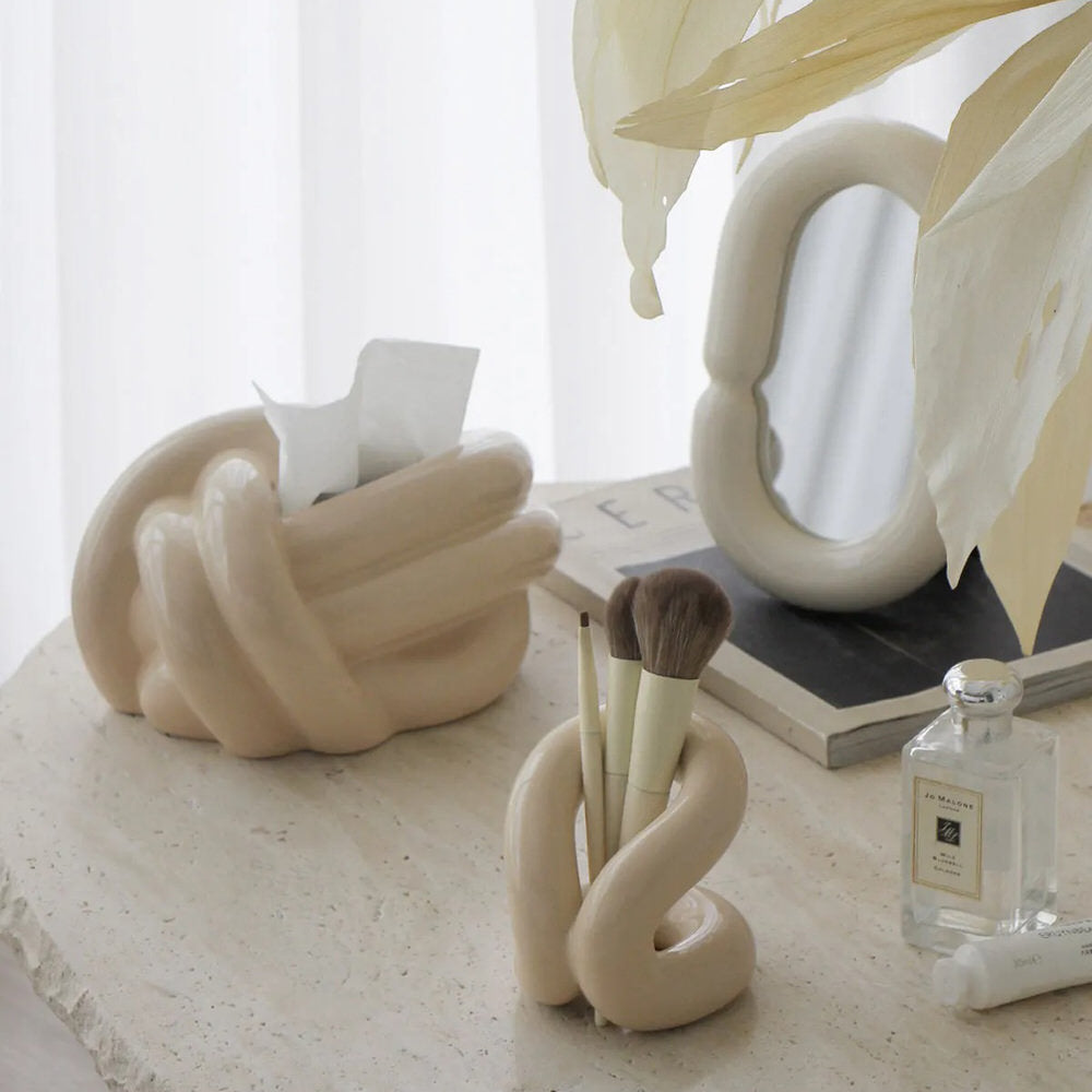 Curvy Ceramic Makeup Brush Holder — Considered Home Styling — Lifestyle 3