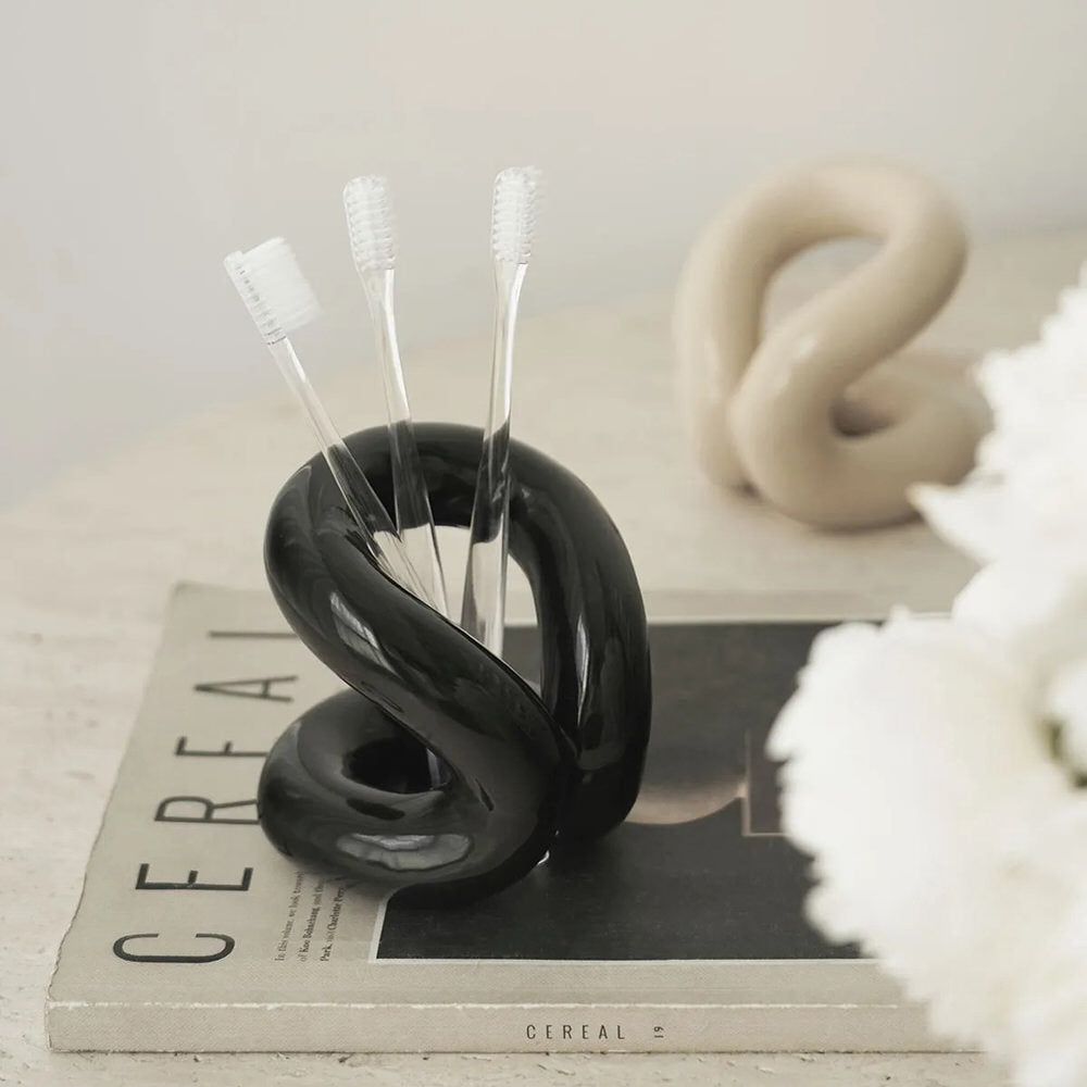 Curvy Ceramic Makeup Brush Holder — Considered Home Styling — Lifestyle 5