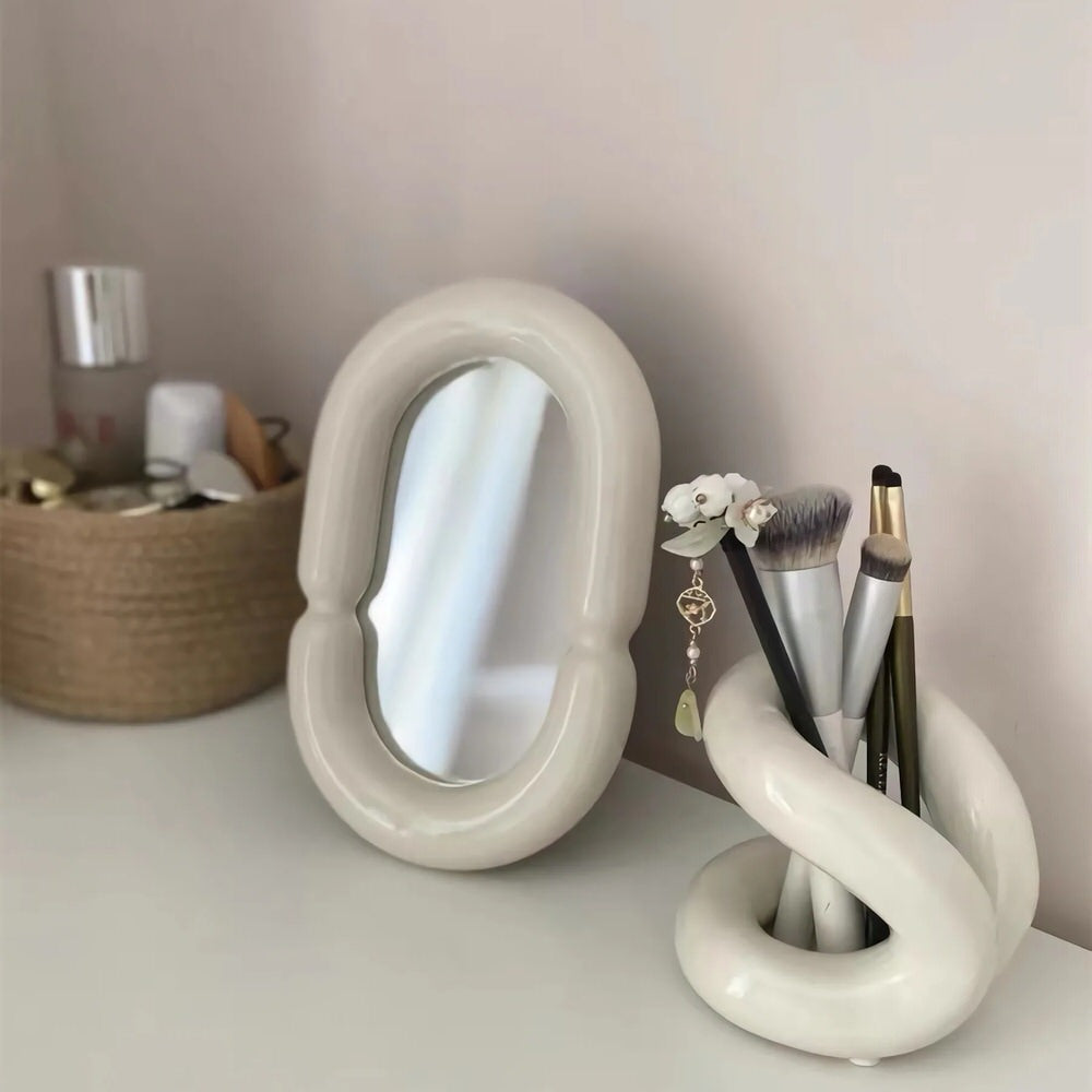 Curvy Ceramic Makeup Brush Holder — Considered Home Styling — Lifestyle 4