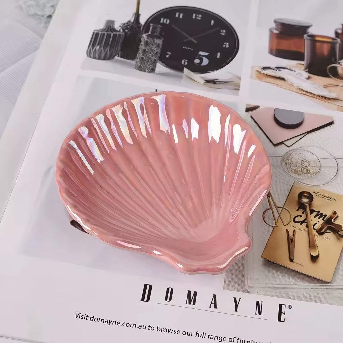 Iridescent Ceramic Seashell Jewelry Tray — Considered Home Styling — Lifestyle 3