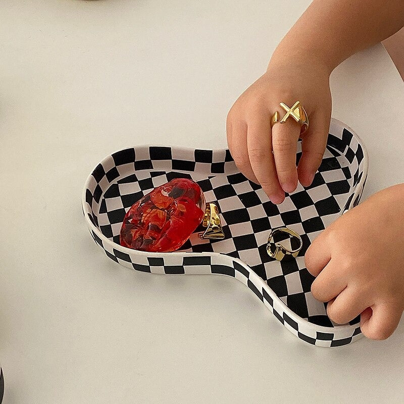 Checkered Ceramic Jewelry Organizer — Considered Home Styling