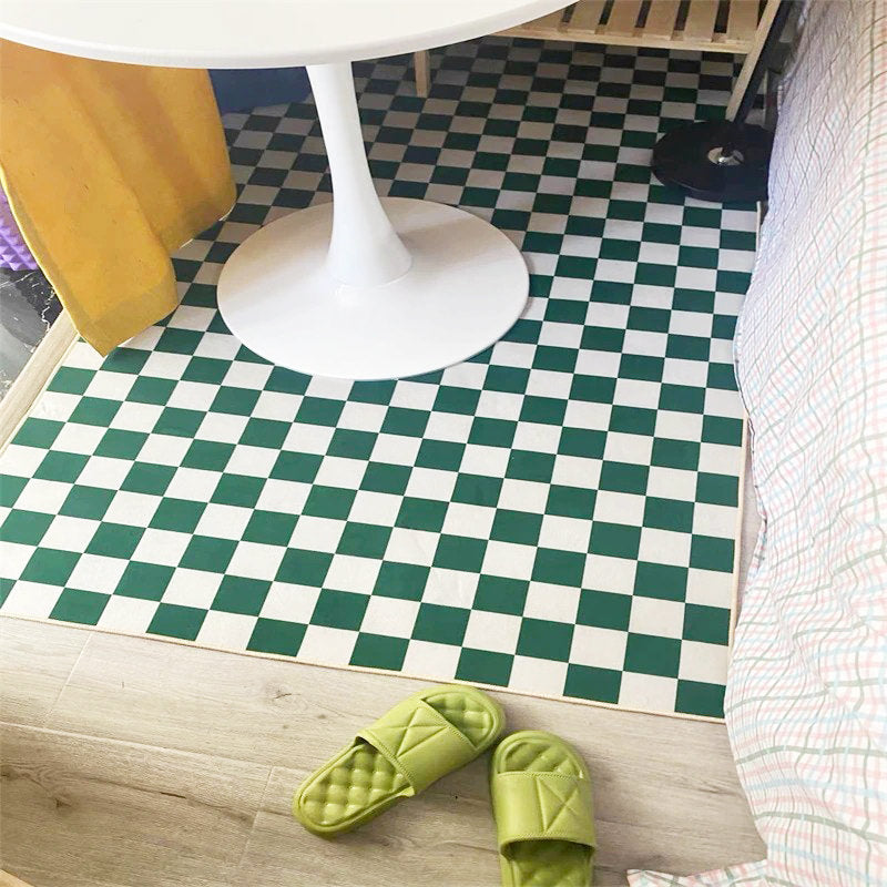 Checkered Carpet — Soft Accent Rug for Bedroom Layering — Lifestyle 1