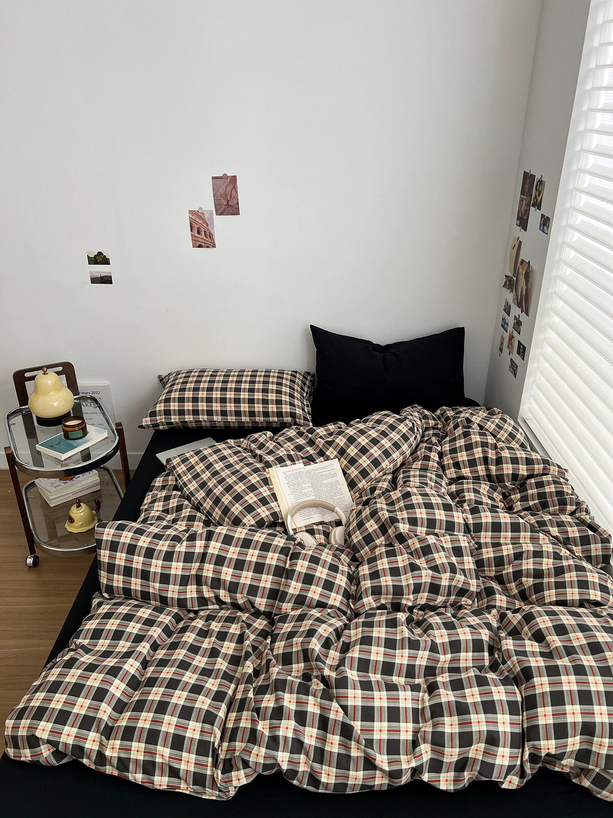 Green Plaid Bedding Set — Brushed Cotton-Blend Cover for Cosy Winter Bedrooms — Lifestyle 2