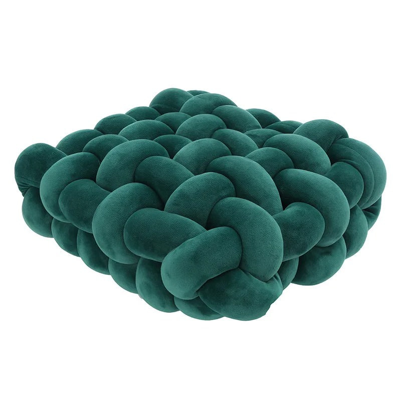 Knitted Knot Cushion — Chunky Plush Knit for Bed and Sofa Styling — Lifestyle 3