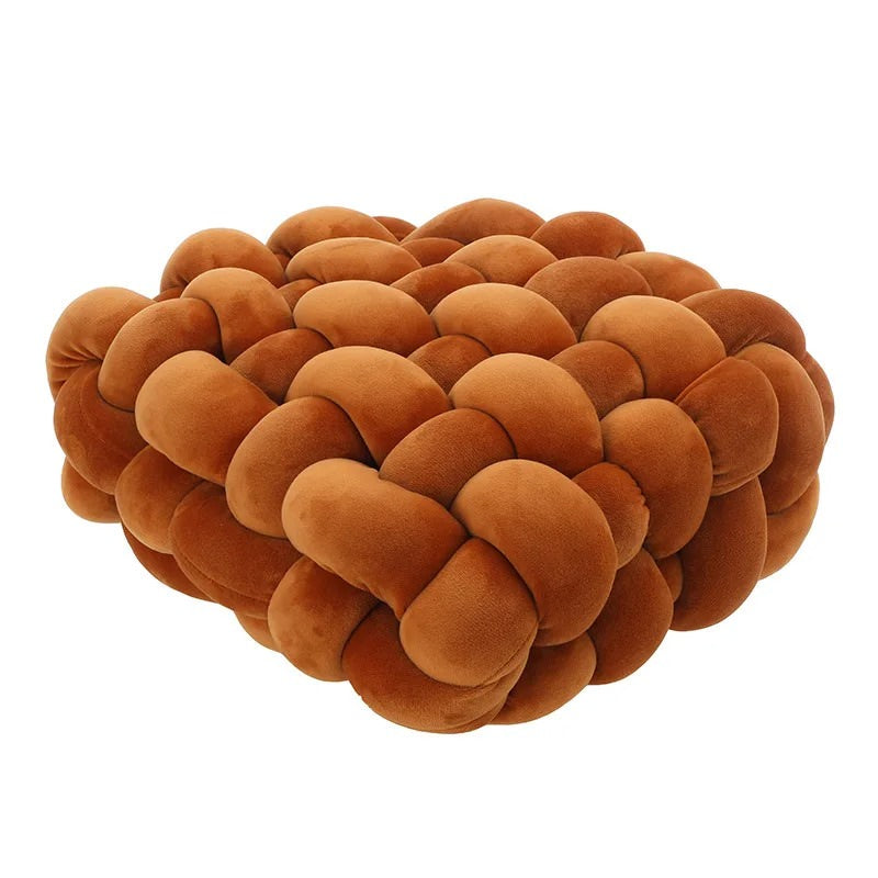 Knitted Knot Cushion — Chunky Plush Knit for Bed and Sofa Styling — Lifestyle 4