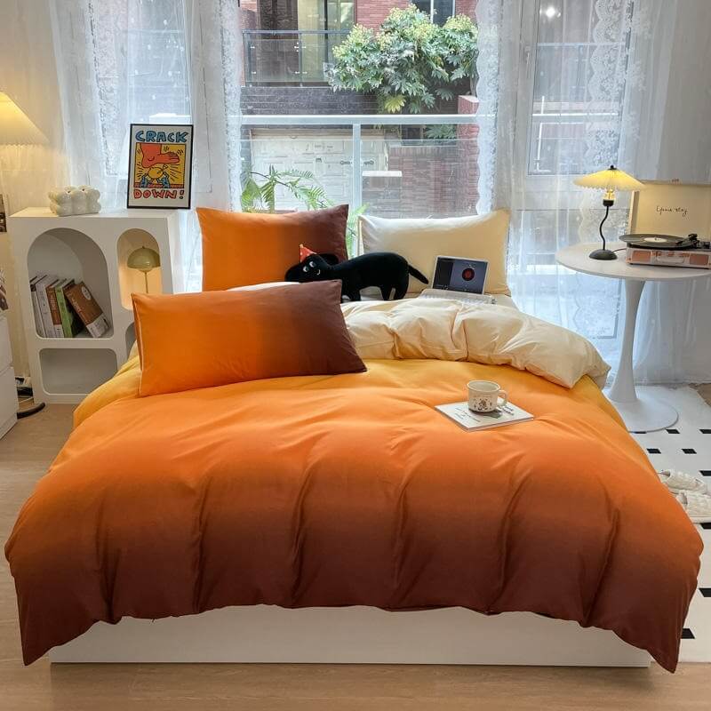 Color Gradients Bedding Set — Soft-Touch Cotton Duvet & Pillowcases — Detail