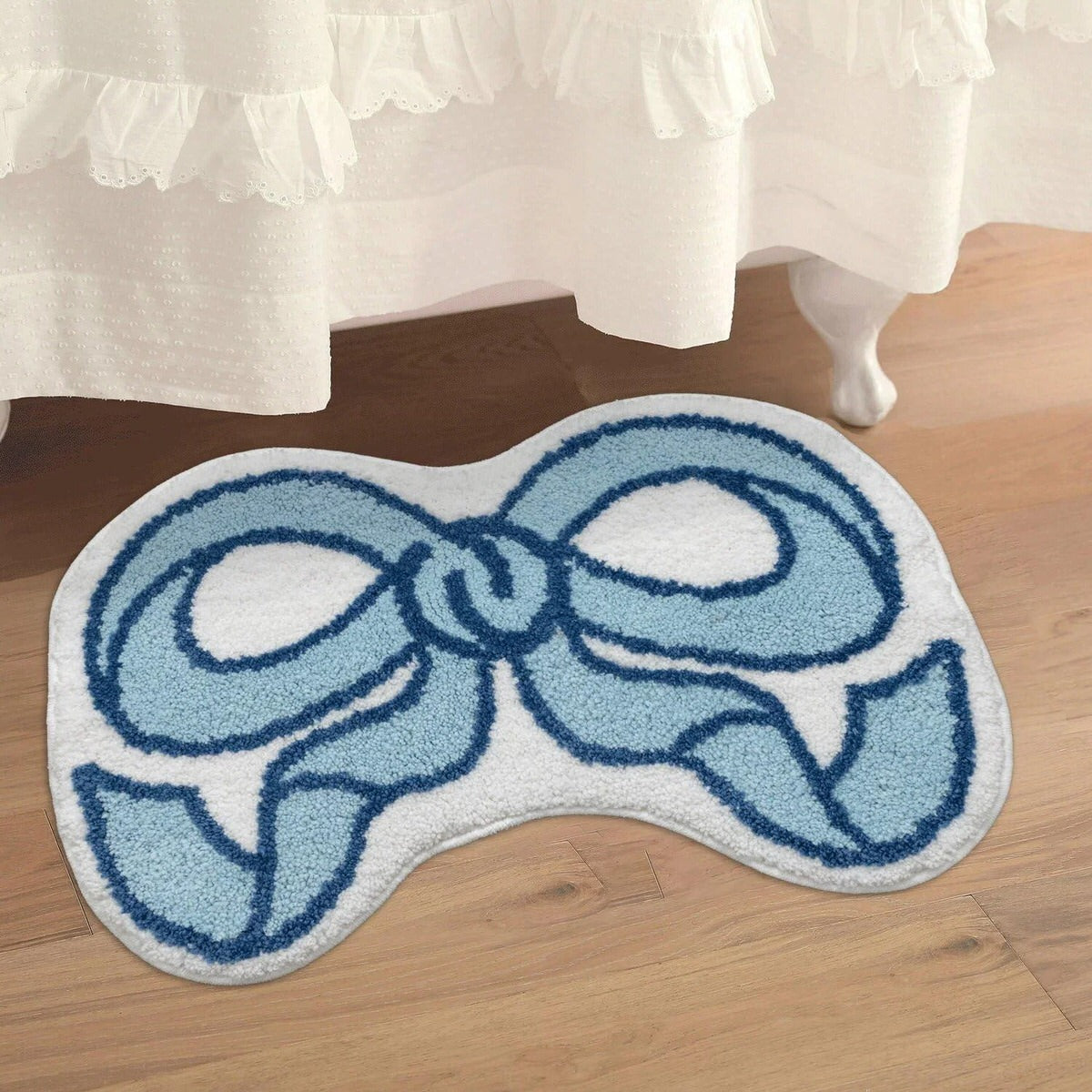 Bow Shaped Rug — Soft Accent Rug for Bedroom Layering — Lifestyle 2