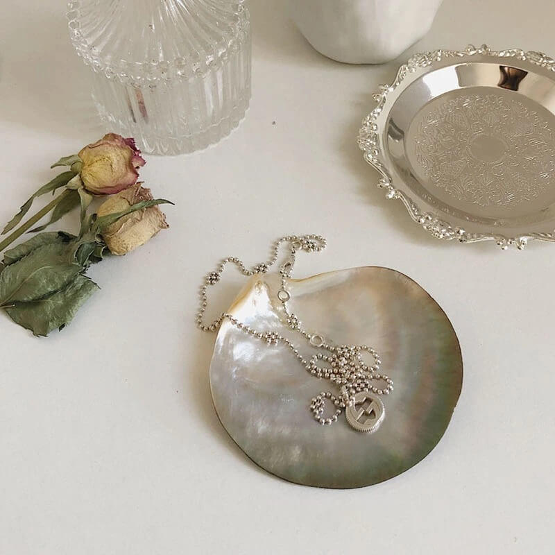 Black Butterfly Shell Jewelry Tray — Considered Home Styling — Front view