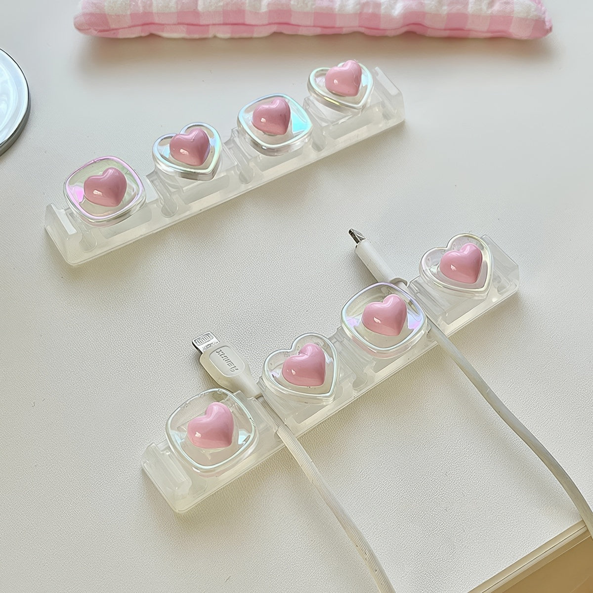Pink Hearts Cable Holder — Considered Home Styling