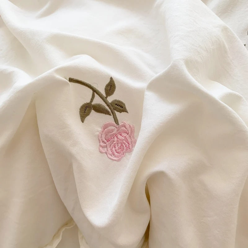 Roses Ruffle Duvet Cover & Sham Set — Floral-Ruffled Bedding for Soft Bedrooms — Lifestyle 3