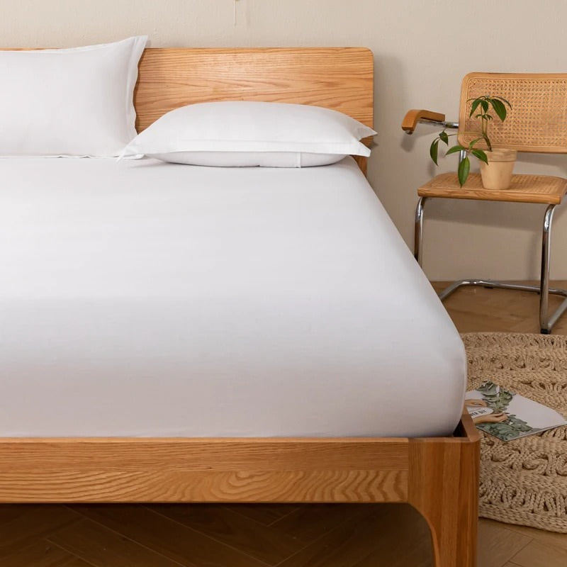 Solid Color Simple Cotton Fitted Sheet — Lifestyle 1