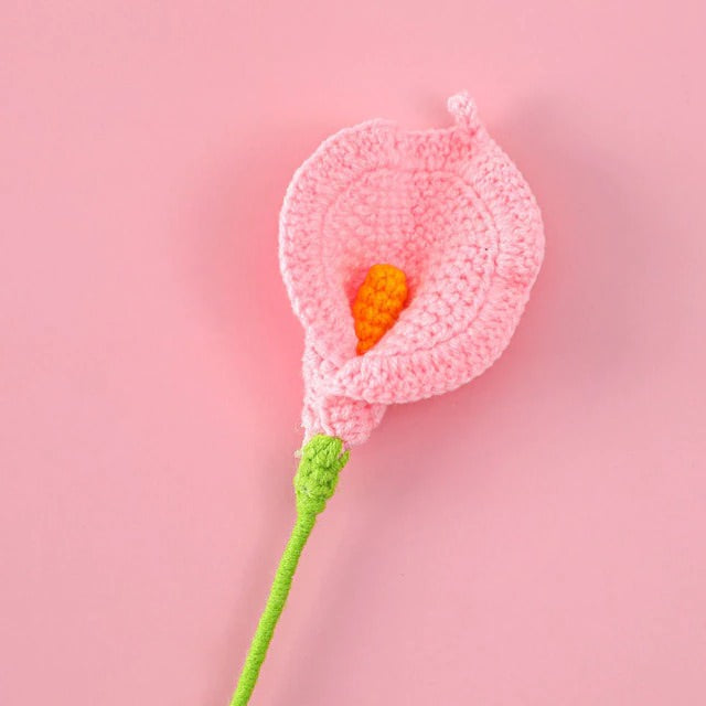 Crochet Calla Lily Flowers — Soft Plush Companion for Desk and Bedroom — Lifestyle 2