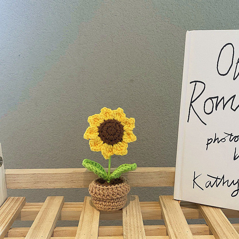 Crochet Potted Mini Flowers — Soft Plush Companion for Desk and Bedroom — Lifestyle 2