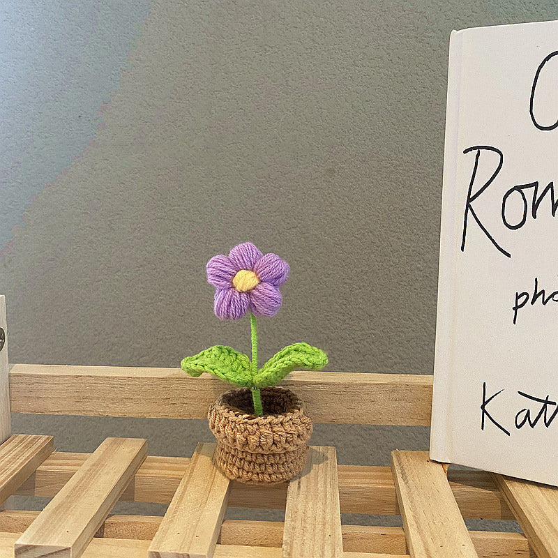 Crochet Potted Mini Flowers — Soft Plush Companion for Desk and Bedroom — Lifestyle 6