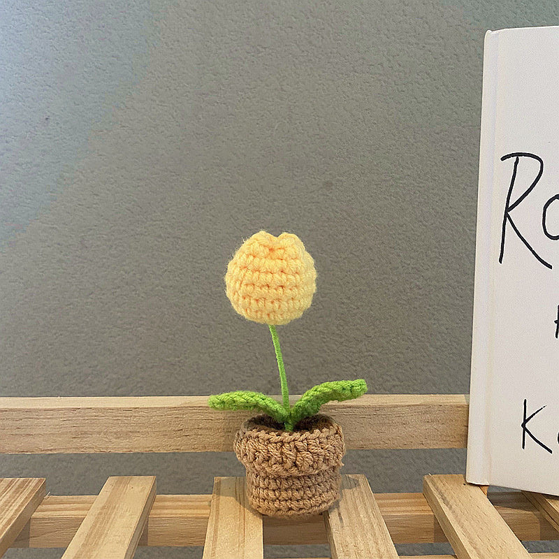 Crochet Potted Mini Flowers — Soft Plush Companion for Desk and Bedroom — Lifestyle 7