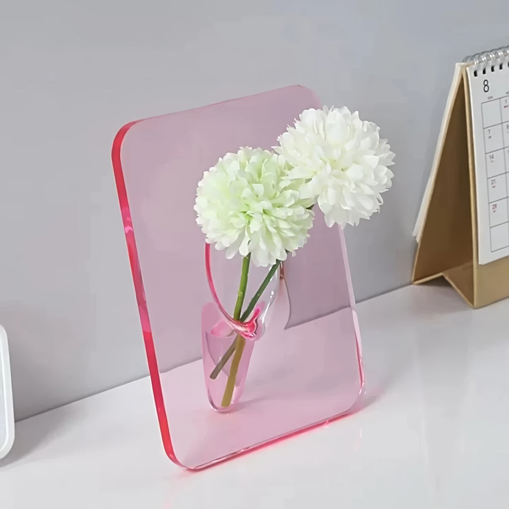 Curved Wormhole Acrylic Flower Vase — Decorative Vase for Considered Styling — Lifestyle 3