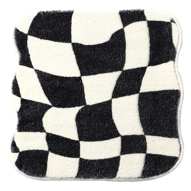 Curvy Checker Mini Tufted Rug — Soft Accent Rug for Bedroom Layering — Lifestyle 6