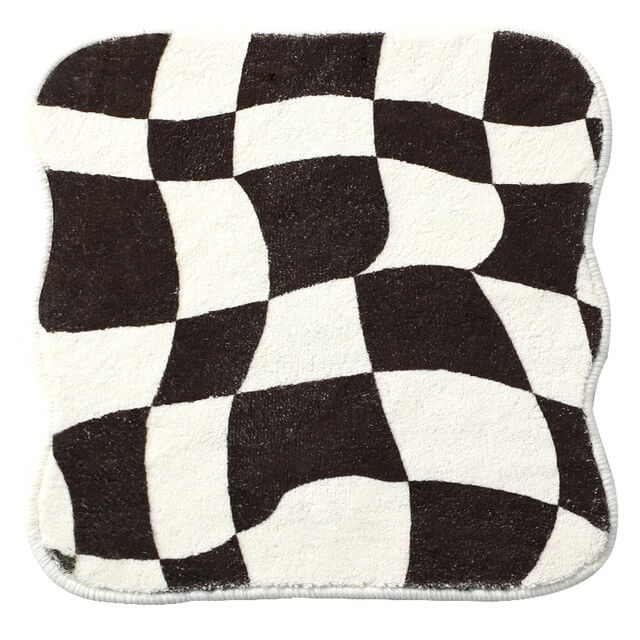 Curvy Checker Mini Tufted Rug — Soft Accent Rug for Bedroom Layering — Lifestyle 7