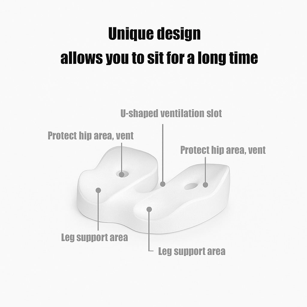 Ergonomic Adjustable Memory Foam Sit Bone Relief Seat Cushion for All-Day Comfort and Support
