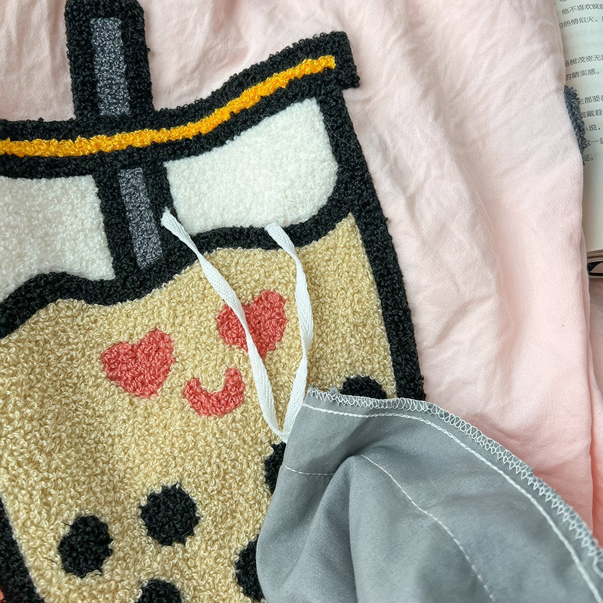 Embroidered Bubble Tea Bedding Set — Soft-Touch Cotton Duvet & Pillowcases — Lifestyle 4