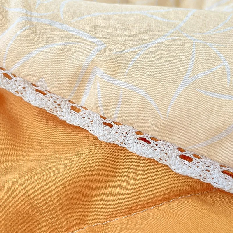 Orange Print Quilt — Soft Cartoon Bedspread for the Bedroom — Lifestyle 3