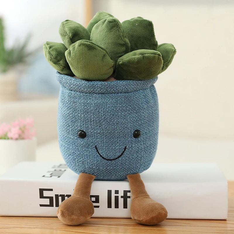 Potted Succulent Plushies — Soft Decorative Pillows for Shelves — Lifestyle 2