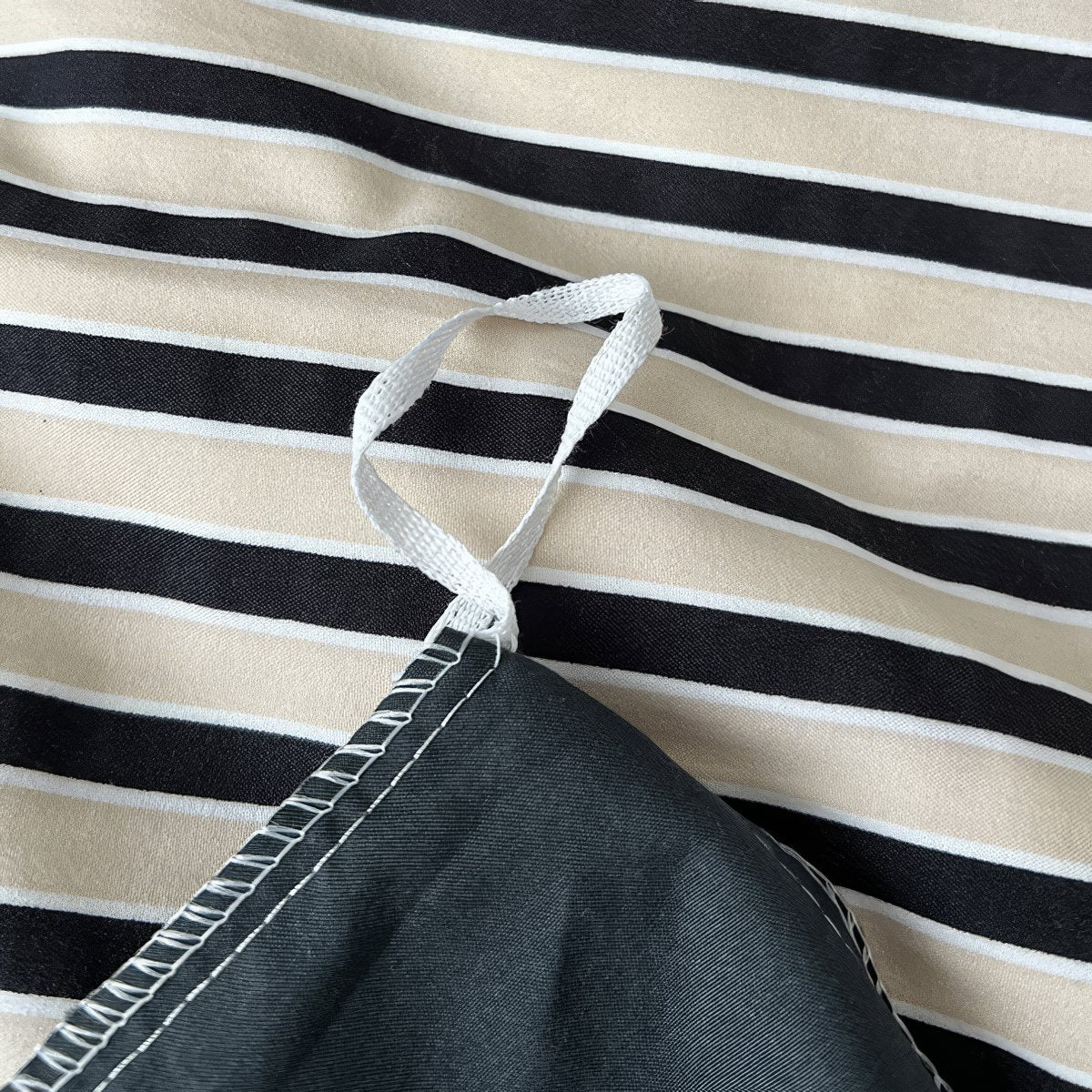 Navy & Cream Striped Bedding Set — Soft-Touch Cotton Duvet & Pillowcases — Lifestyle 1