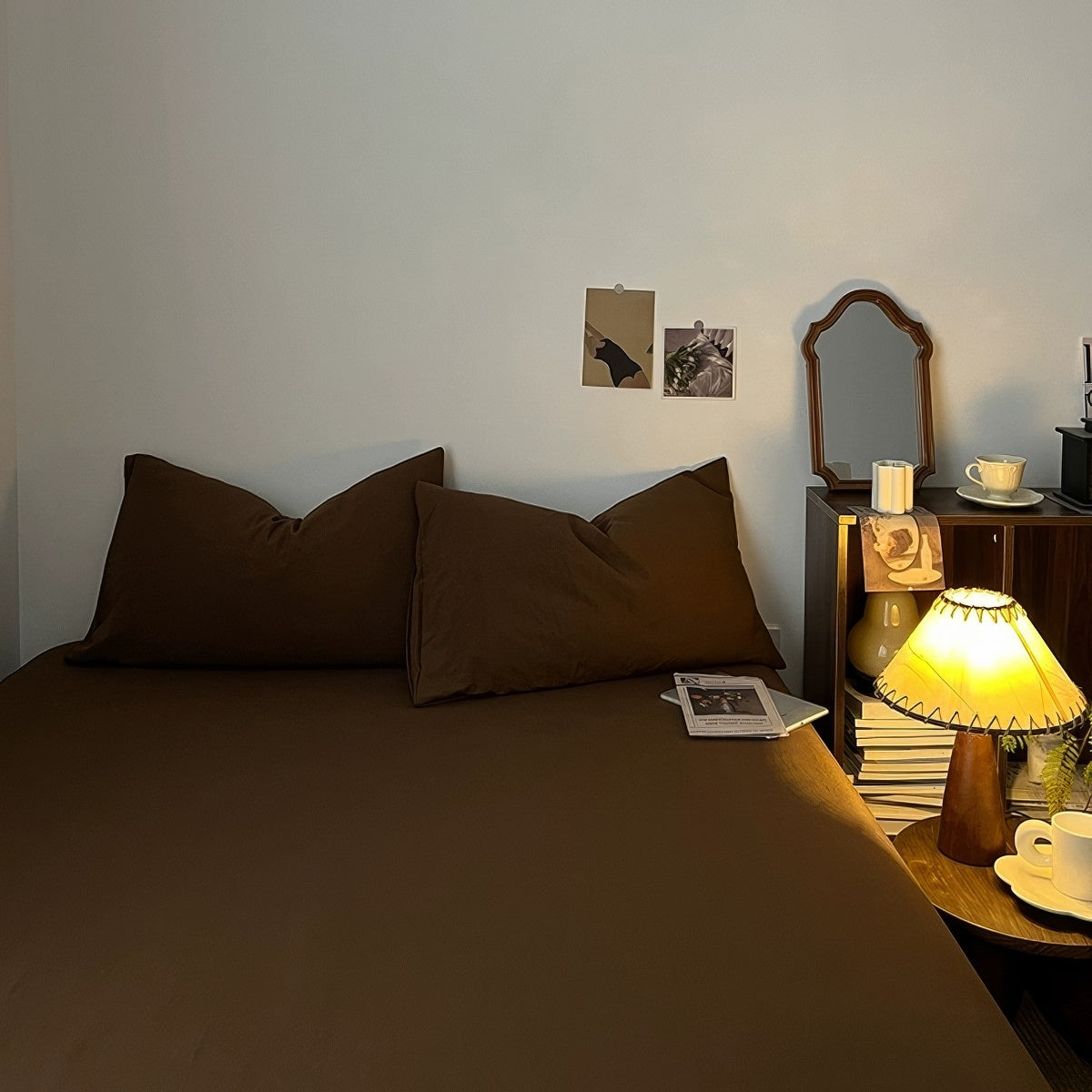 Dark Brown Shades Bedding Set — Soft-Touch Cotton Duvet & Pillowcases — Lifestyle 1
