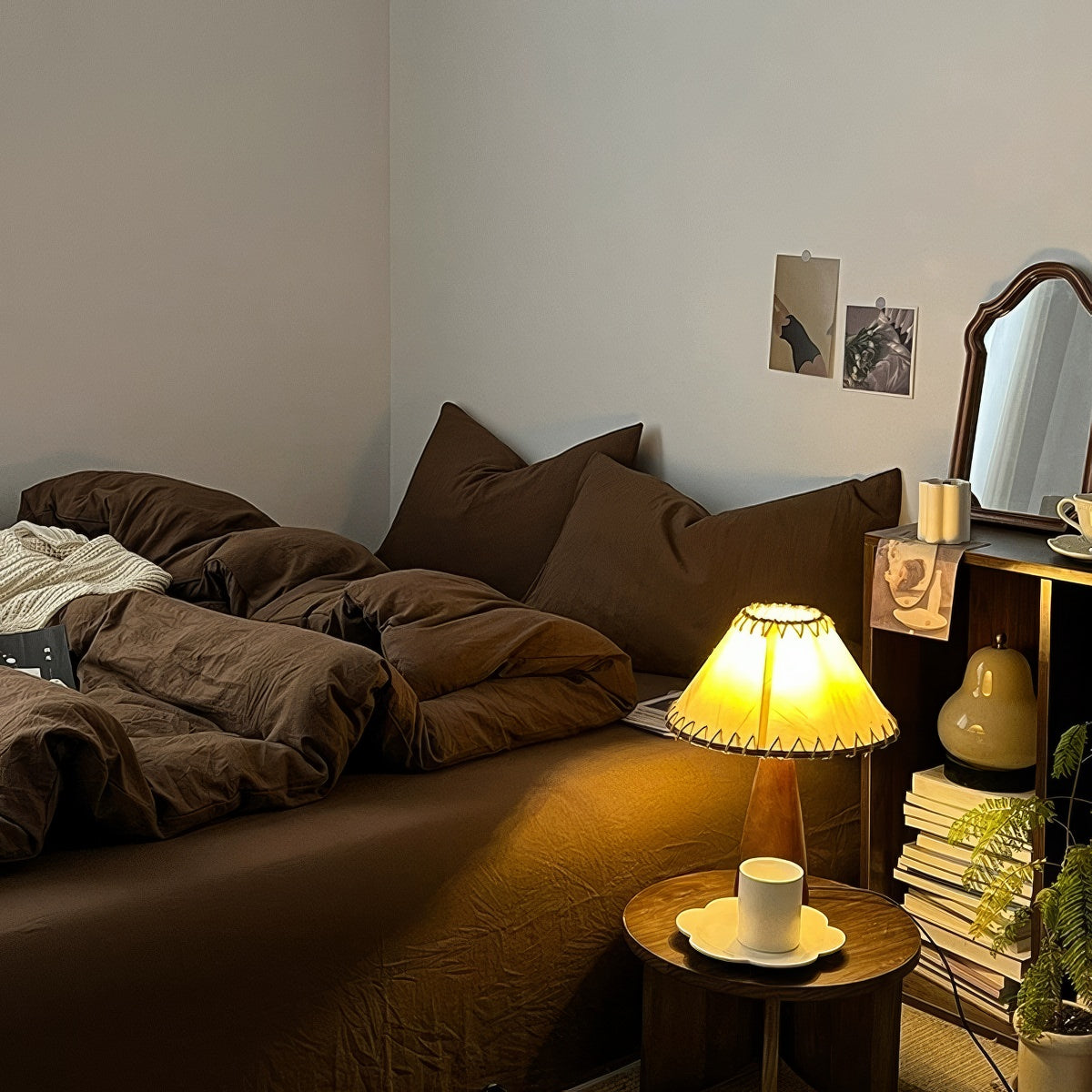 Dark Brown Shades Bedding Set — Soft-Touch Cotton Duvet & Pillowcases — Lifestyle 2