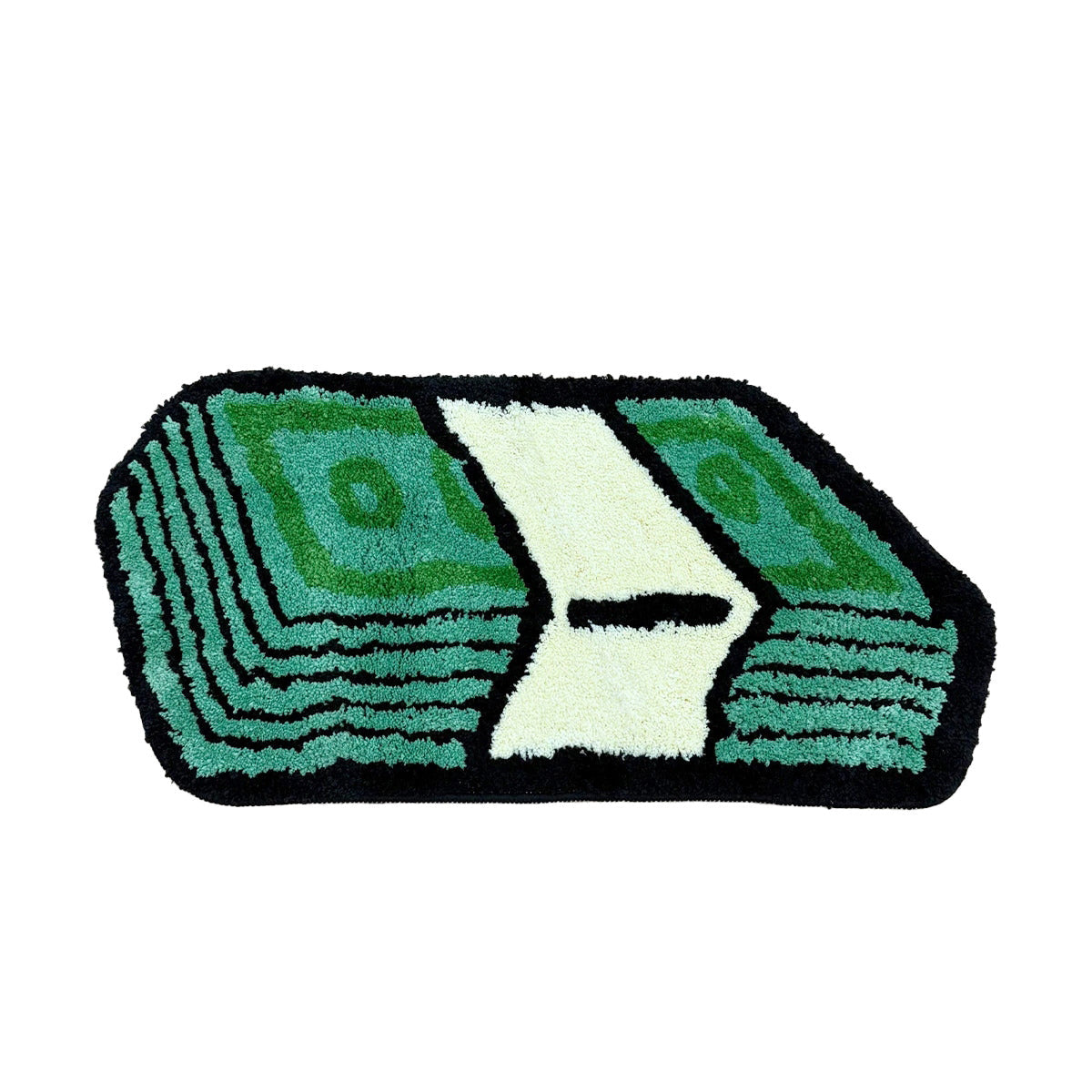 Dollar Cash Stack Tufted Rug — Soft Accent Rug for Bedroom Layering — Front view