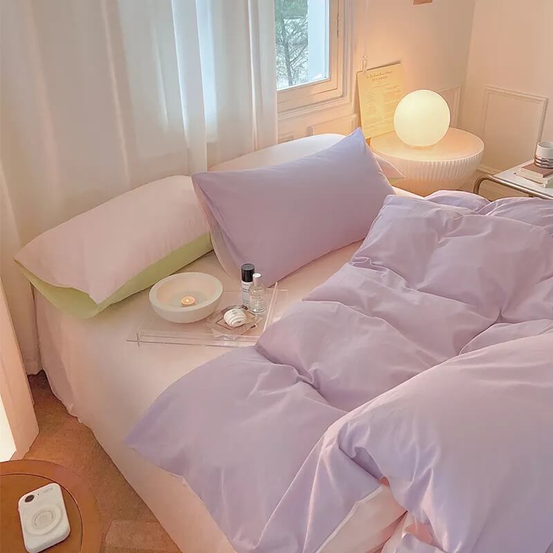 Dusty Pastel Shades Cotton Bedding Set — Lifestyle 2