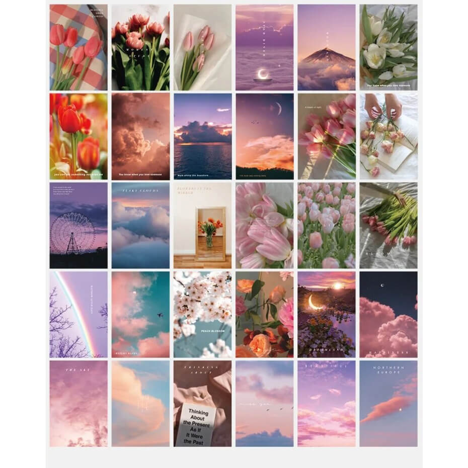 Early Morning Tulips Wall Collage Cards — Considered Home Styling — Detail