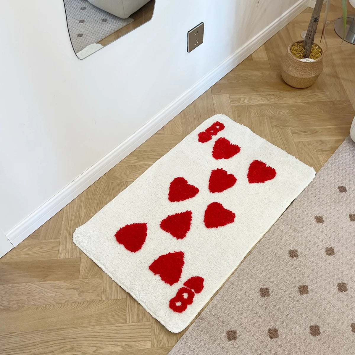 8 of Hearts Accent Rug — Soft Accent Rug for Bedroom Layering — Lifestyle 3