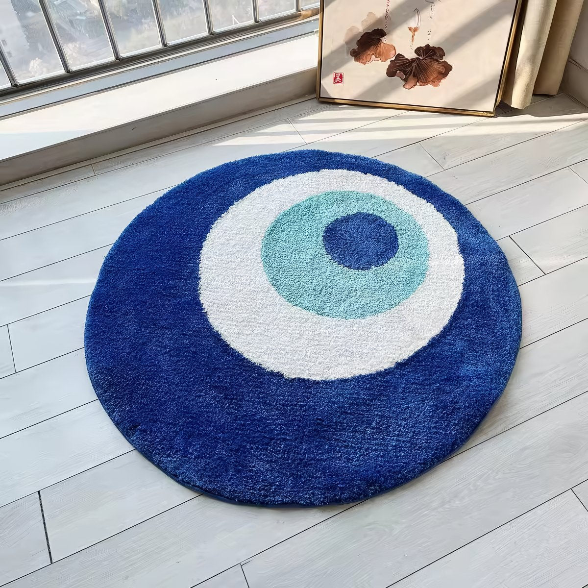 Evil Eye Tufted Accent Rug — Soft Accent Rug for Bedroom Layering — Lifestyle 3